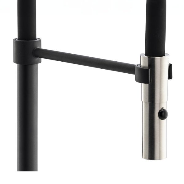 Abode Valida Professional Single Lever Kitchen Mixer Tap with Pull Out Hose   Brushed Nickel/Matt Black - Image 4