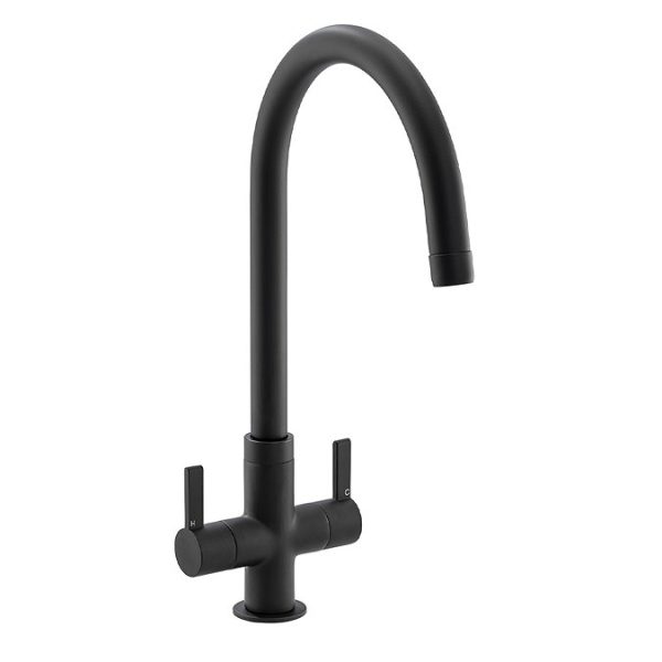 Abode Neo Dual Lever Kitchen Mixer Tap   Matt Black - Image 2