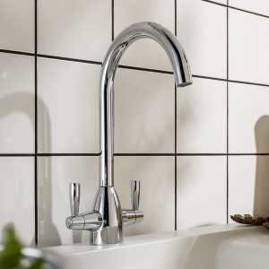 Abode Zermat Dual Lever Kitchen Mixer Tap   Chrome