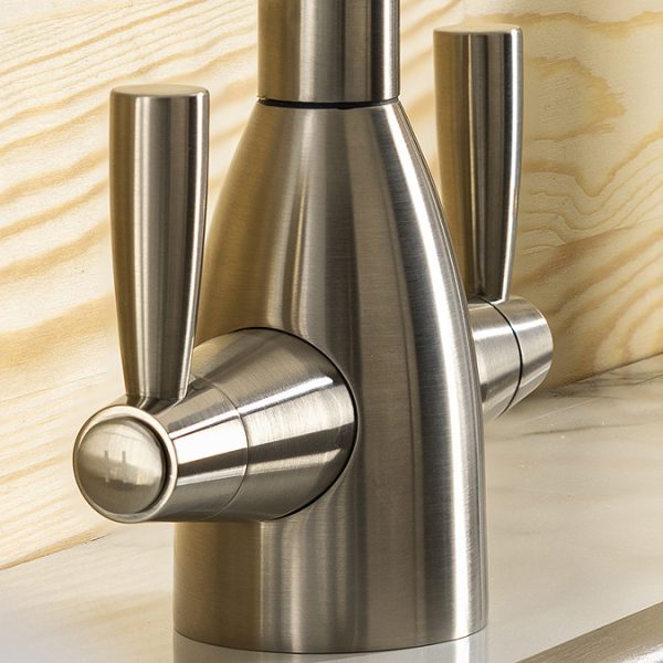 Abode Zermat Dual Lever Kitchen Mixer Tap   Brushed Nickel - Image 3