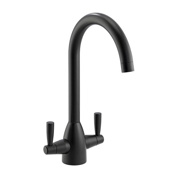 Abode Zermat Dual Lever Kitchen Mixer Tap   Matt Black - Image 2