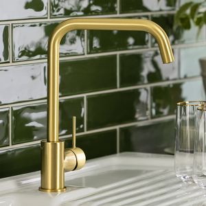 Abode Vigour Single Lever Kitchen Mixer Tap   Brushed Brass