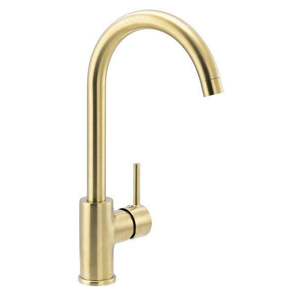 Abode Nico Single Lever Kitchen Mixer Tap   Brushed Brass - Image 2