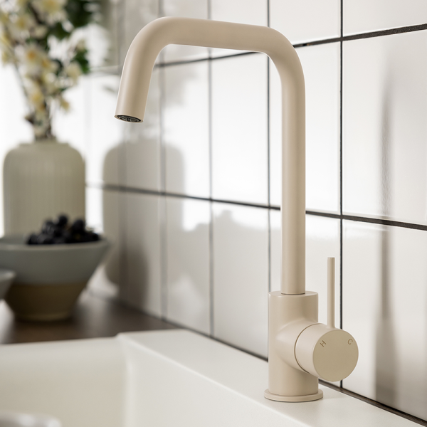 Abode Vigour Single Lever Kitchen Mixer Tap   Stone Grey