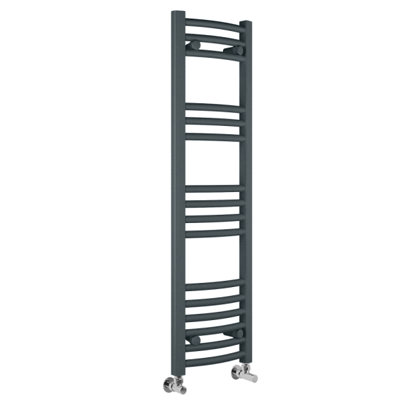 Diamond Curved Heated Towel Rail   W300 x H1000mm   Anthracite