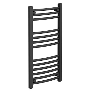 Diamond Curved Heated Towel Rail   W400 x H800mm   Anthracite