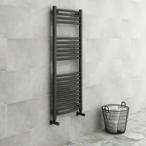 Diamond Curved Heated Towel Rail   W500 x H1200mm   Anthracite
