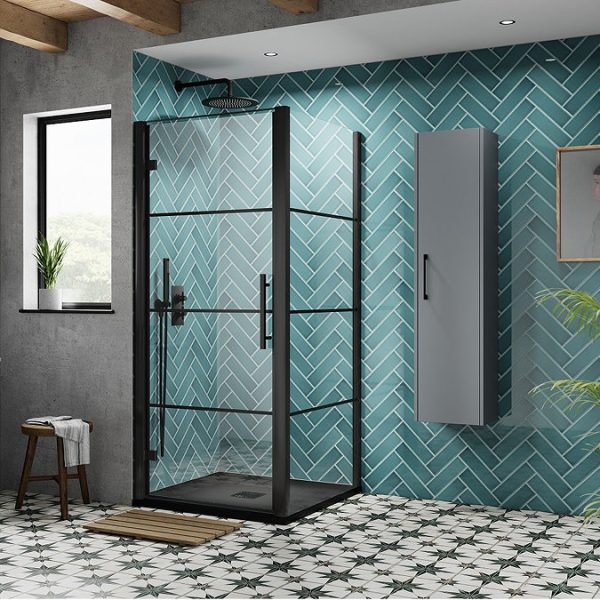 Side Panel for Hudson Matt Black Apex Shower Door - Image 2