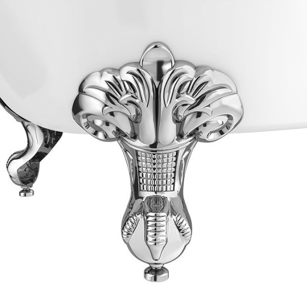 Admiral 1685 Back To Wall Roll Top Bath + Chrome Leg Set - Image 5