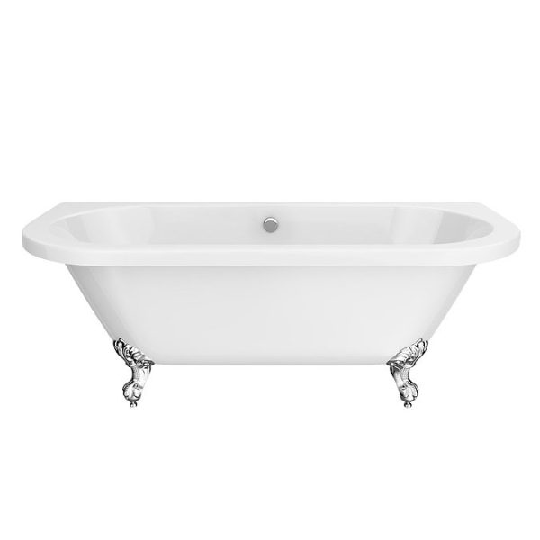 Admiral 1685 Back To Wall Roll Top Bath + Chrome Leg Set - Image 3