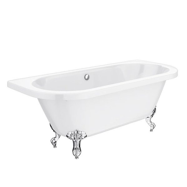 Admiral 1685 Back To Wall Roll Top Bath + Chrome Leg Set - Image 4