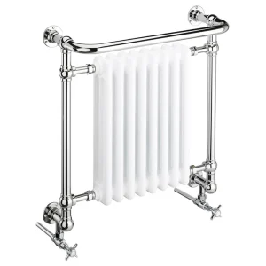 Heritage   Clifton Wall Mounted Heated Towel Rail with Crosshead Valves
