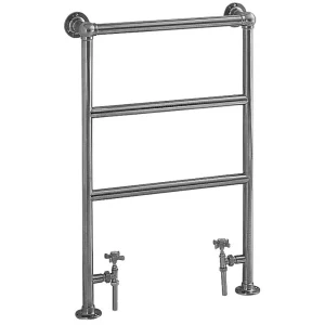 Heritage   Portland Heated Towel Rail with Crosshead Valves   Chrome