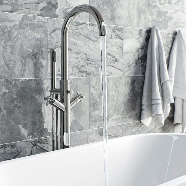 Mode Tate Freestanding Chrome Bath Shower Mixer Tap - Image 3