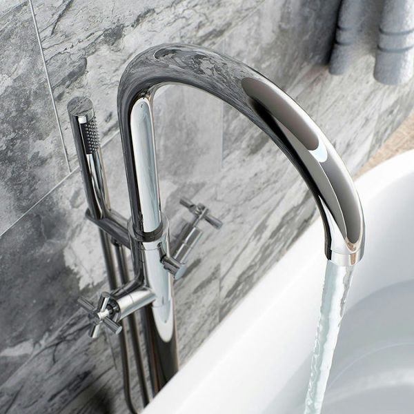 Mode Tate Freestanding Chrome Bath Shower Mixer Tap - Image 5