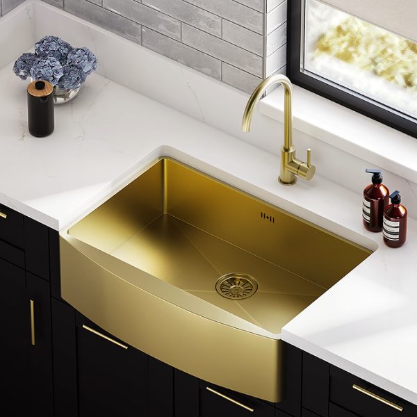 Bower Alberta Modern Kitchen Tap   Brushed Brass - Image 7