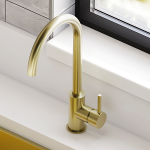 Bower Alberta Modern Kitchen Tap   Brushed Brass