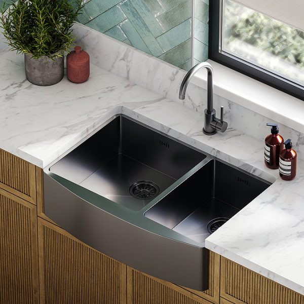 Bower Alberta Modern Black Nickel Kitchen Mixer Tap - Image 2