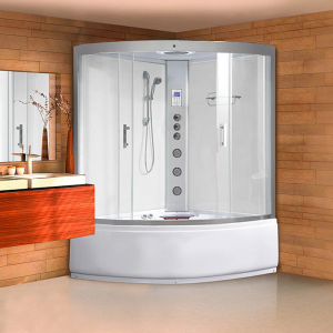 AquaLusso   Alto ST   1350mm x 1350mm Steam and Whirlpool Corner Bath   Polar White