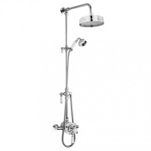 Nuie Traditional Luxury Rigid Riser Kit with Diverter & Dual Exposed Shower Valve