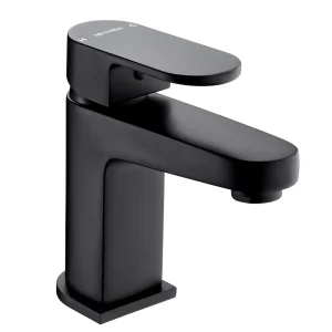 Deva Amio Mini Matt Black Curved Mono Basin Mixer