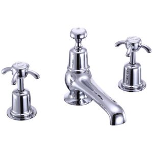 Burlington   Anglesey 3 Tap Hole Basin Mixer with Pop Up Waste