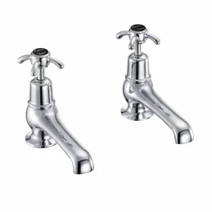 Burlington Anglesey Black Basin Taps 5"