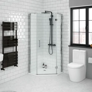 Apollo 1100x1100mm Frameless Pentangle Enclosure (inc. Tray + Waste)