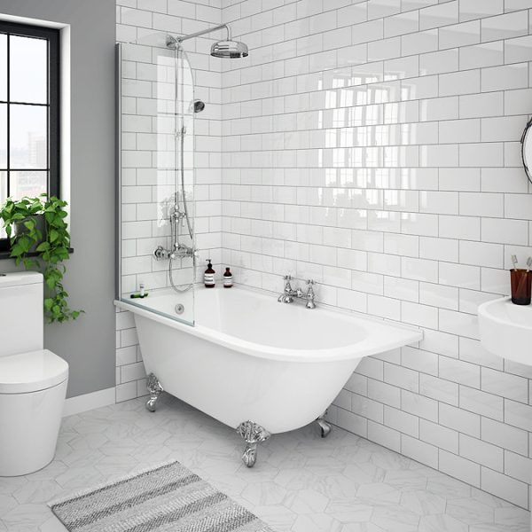 Appleby 1550 Roll Top Shower Bath + Chrome Leg Set - Image 5