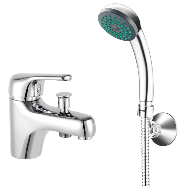 Apollo Single Lever Mono Bath Shower Mixer with Shower Kit Chrome