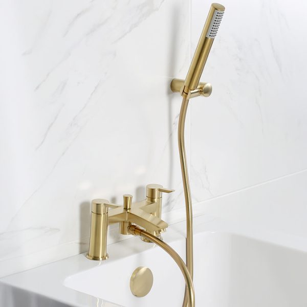 Bristan Apelo Bath Shower Mixer with Kit   Brushed Brass - Image 2