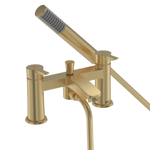 Bristan Apelo Bath Shower Mixer with Kit   Brushed Brass