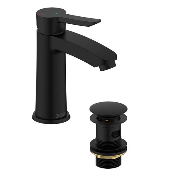 Bristan Apelo Eco Start Basin Mixer with Clicker Waste   Black - Image 3