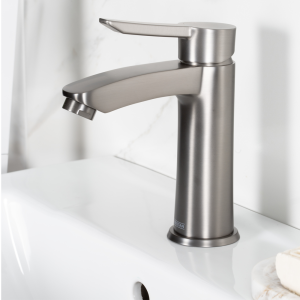 Bristan Apelo Eco Start Basin Mixer with Clicker Waste    Gun Metal Grey