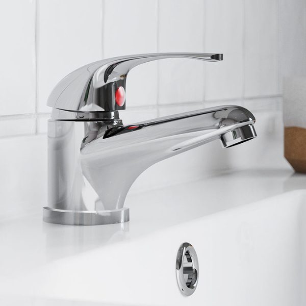 Apollo Contemporary Basin and Bath Shower Mixer Taps   Chrome - Image 2