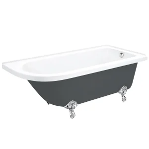Appleby Grey 1700 Roll Top Shower Bath + Chrome Leg Set