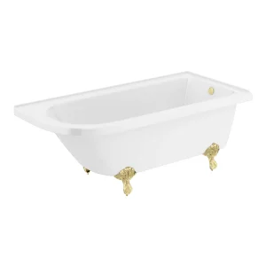 Appleby 1700 Roll Top Shower Bath + Brushed Brass Leg Set