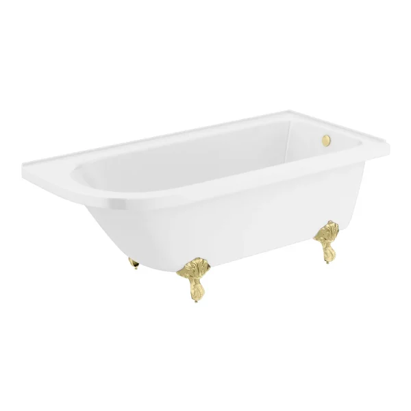 Appleby 1700 Roll Top Shower Bath + Brushed Brass Leg Set