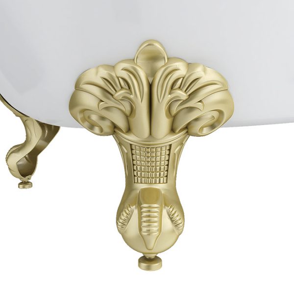 Admiral 1685 Back To Wall Roll Top Bath + Brushed Brass Leg Set - Image 4