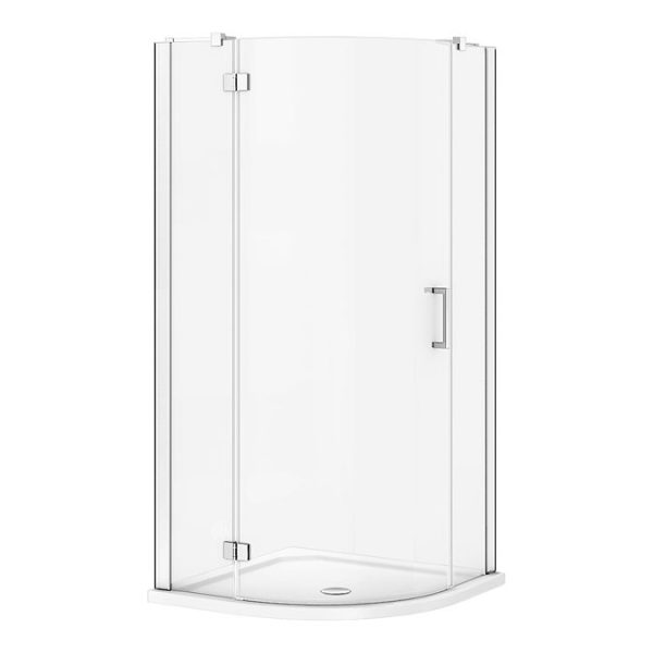 Apollo 900x900mm Frameless Single Door Quadrant Enclosure + Tray - Image 4