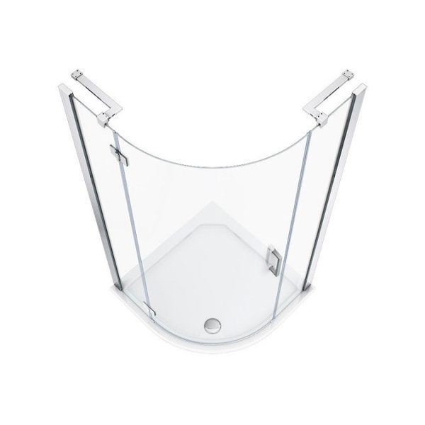 Apollo 900x900mm Frameless Single Door Quadrant Enclosure + Tray - Image 2