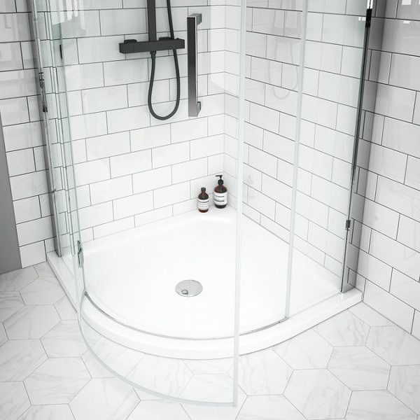 Apollo 900x900mm Frameless Single Door Quadrant Enclosure - Image 4