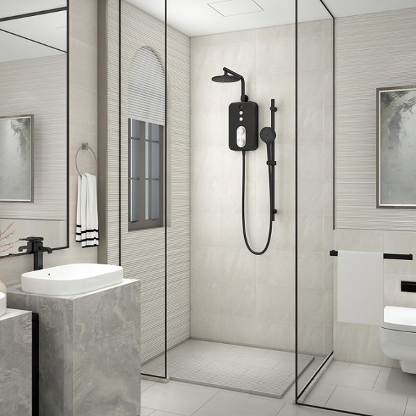 AQUAS Reva Flex Smart 9.5KW Matt Black Electric Shower - Image 6