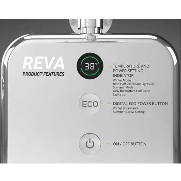 AQUAS Reva Flex Smart 9.5KW White Electric Shower - Image 3