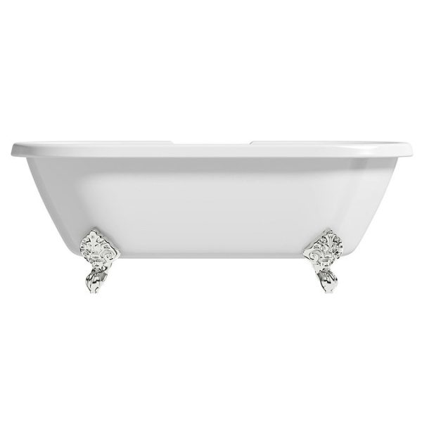 The Bath Co. 1750 x 800mm Traditional Double Ended Roll Top Bath with Chrome Feet - Image 5