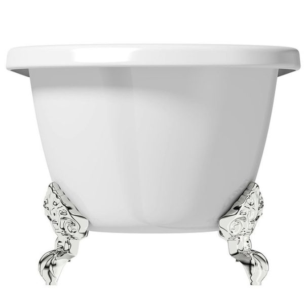 The Bath Co. 1750 x 800mm Traditional Double Ended Roll Top Bath with Chrome Feet - Image 6