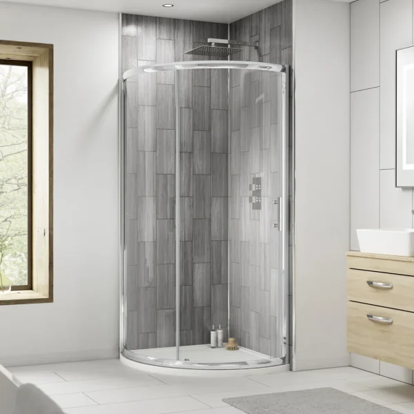 860 x 860mm Pacific Single Entry Quadrant Enclosure inc. Shower Tray