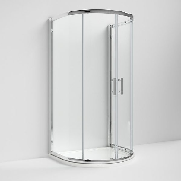 Pacific D Shape Shower Enclosure inc. Shower Tray + Waste - Image 2