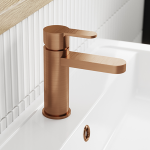 Venice Giro Brushed Bronze Mono Basin Mixer with Push Button Waste