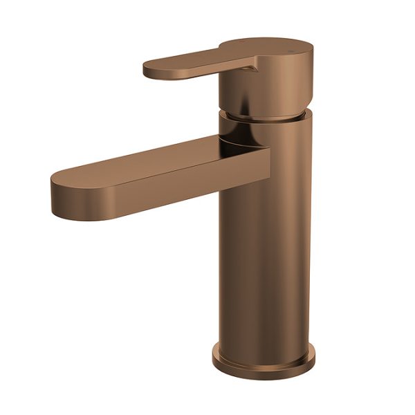 Venice Giro Brushed Bronze Mono Basin Mixer with Push Button Waste - Image 2